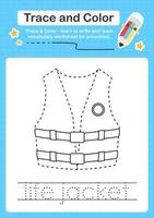 Trace and Color worksheets with the elements vector