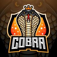 diseño de la mascota del logotipo de king cobra esport vector