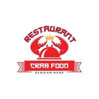vector de logotipo de animal de mar de cangrejo rojo, ingredientes de fabricación de mariscos, diseño de ilustración adecuado para pegatinas, serigrafía, pancartas, empresas de restaurantes