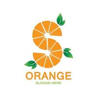 vector de icono de logotipo de fruta naranja. inspiración vegetal, ilustración