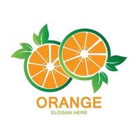 vector de icono de logotipo de fruta naranja. inspiración vegetal, ilustración