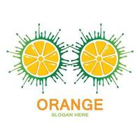 vector de icono de logotipo de fruta naranja. inspiración vegetal, ilustración