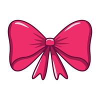 Red festive bow isolated illustration vector