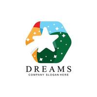 vector icon logo achieve dreams, education, star concept, children