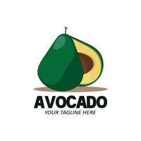 Vector Illustration Of Avocado Fruit Logo Fresh Fruit In Green Color, Available On The Market Can Be For Fruit Juice Or For Body Health, Screen Printing Design, Sticker, Banner, Fruit Company