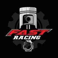 fast racing logo background design, automotive vehicle repair, suitable for screen printing, stickers, banners, teams, companies vector