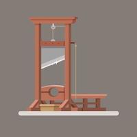 Dispositivo de castigo de guillotina para ejecuciones por decapitación. vector de ilustración de dibujos animados