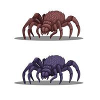 tarántula o carácter animal de araña gigante en vector de ilustración de conjunto de dos colores