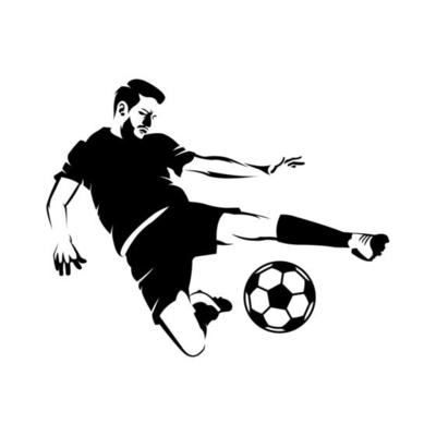 Soccer player head shooting a ball Royalty Free Vector Image