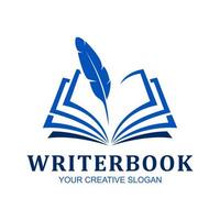 logotipo de vector de libro de escritor