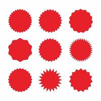 Red Starburst seals vector set