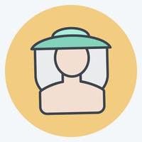 Icon Beekeeper. suitable for Bee Farm. Color Mate Style. simple design editable. design template vector. simple illustration vector