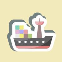 Sticker Cargo Ship. suitable for Education symbol. simple design editable. design template vector. simple illustration