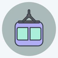 Icon Cable Car. suitable for Education symbol. color mate style. simple design editable. design template vector. simple illustration vector