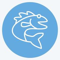 Icon Fish. suitable for Meat. blue eyes style. simple design editable. design template vector. simple illustration vector