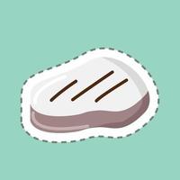 Sticker line cut Steak. suitable for Meat. simple design editable. design template vector. simple illustration vector