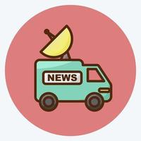 Icon News Van. suitable for Education symbol. flat style. simple design editable. design template vector. simple illustration vector