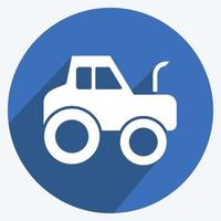 Icon Tractor. suitable for Education symbol. long shadow style. simple design editable. design template vector. simple illustration vector