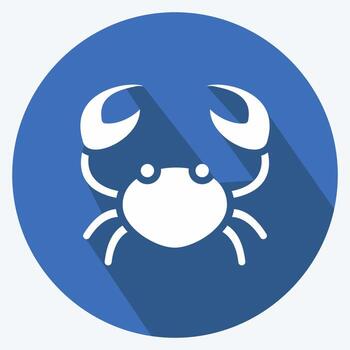 Icon Crab. suitable for Meat. long shadow style. simple design editable. design template vector. simple illustration vector