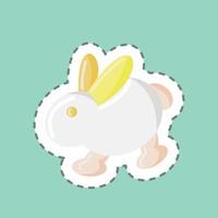 Sticker line cut Rabbit. suitable for Meat. simple design editable. design template vector. simple illustration vector