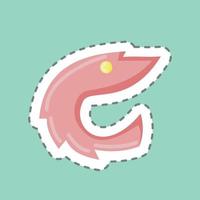 Sticker line cut Shrimp. suitable for Meat. simple design editable. design template vector. simple illustration vector