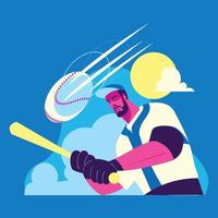 Baseball Player Ready to Hit the Ball vector