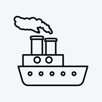 icono de barco de vapor. adecuado para el símbolo de la educación. estilo de línea diseño simple editable. vector de plantilla de diseño. ilustración sencilla