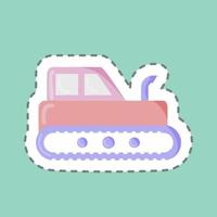 Sticker line cut Industrial Tractor. suitable for Education symbol. simple design editable. design template vector. simple illustration vector