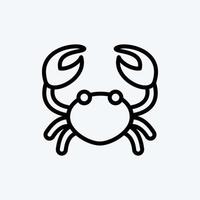 Icon Crab. suitable for Meat. line style. simple design editable. design template vector. simple illustration vector