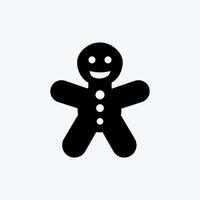 Icon Gingerbread Man. suitable for Bee Farm. Glyph Style. simple design editable. design template vector. simple illustration vector
