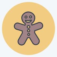 Icon Gingerbread Man. suitable for Bee Farm. Color Mate Style. simple design editable. design template vector. simple illustration vector