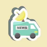 Sticker News Van. suitable for Education symbol. simple design editable. design template vector. simple illustration vector