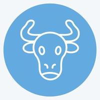 Icon Beef. suitable for Meat. blue eyes style. simple design editable. design template vector. simple illustration vector