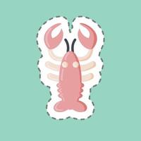 Sticker line cut Lobster. suitable for Meat. simple design editable. design template vector. simple illustration vector