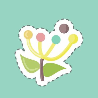 Sticker line cut Pollen. suitable for Bee Farm. simple design editable. design template vector. simple illustration