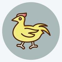 Icon Chicken. suitable for Meat. flat style. simple design editable. design template vector. simple illustration vector