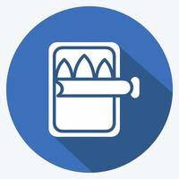 Icon Canned. suitable for Meat. long shadow style. simple design editable. design template vector. simple illustration vector