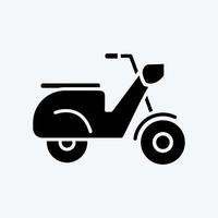 scooter de icono. adecuado para el símbolo de la educación. estilo de glifo. diseño simple editable. vector de plantilla de diseño. ilustración sencilla