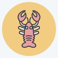 Icon Lobster. suitable for Meat. color mate style. simple design editable. design template vector. simple illustration vector