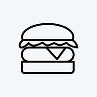 hamburguesa de icono. apto para carne. estilo de línea diseño simple editable. vector de plantilla de diseño. ilustración sencilla