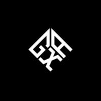 diseño del logotipo de la letra gxa sobre fondo negro. concepto de logotipo de letra de iniciales creativas gxa. diseño de letras gxa. vector