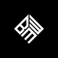 diseño de logotipo de letra bmw sobre fondo negro. concepto de logotipo de letra de iniciales creativas bmw. diseño de letras bmw. vector