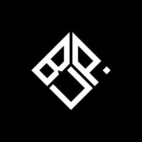 diseño de logotipo de letra bup sobre fondo negro. concepto de logotipo de letra de iniciales creativas bup. diseño de letra bup. vector