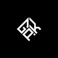 diseño de logotipo de letra gpk sobre fondo negro. concepto de logotipo de letra de iniciales creativas gpk. diseño de letras gpk. vector