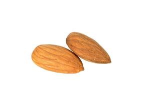 Tasty almonds nuts isolated on white background photo