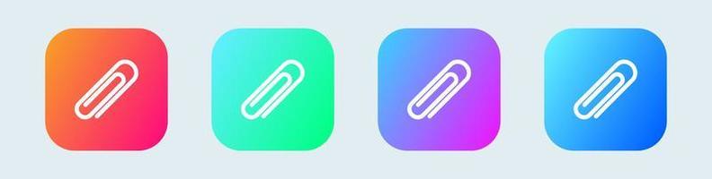 Office paper clip or email attachment line art icon for apps and websites. Vector illustration.