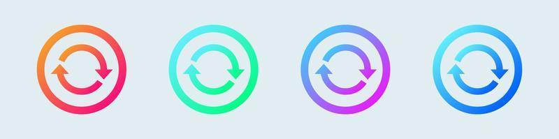 Update or synchronization icon in gradient color. Rotate arrow symbol. vector