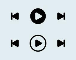 Media player buttons in black colors. Modern playback of multimedia application. vector