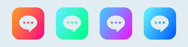 Comment icon speech bubble symbol in gradient colors. Chat message icon set. vector