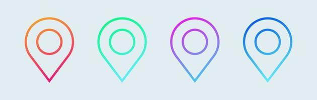 Location pin in gradient collection. Modern map markers. vector